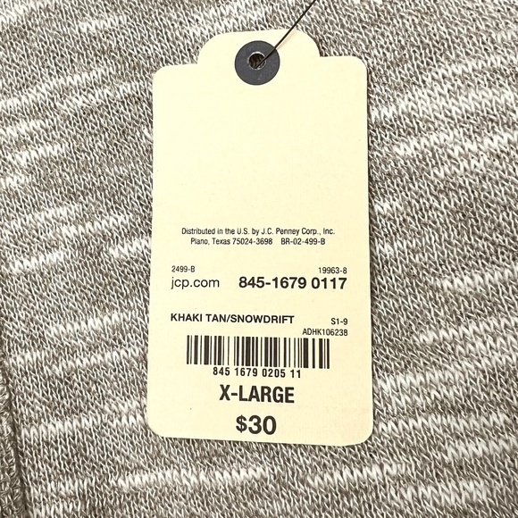 🔥2/$10 NWT🤩 |•ST. JOHN'S BAY•| Lightweight Spring Sweater Khaki Tan/Snowdrift XL - Picture 6 of 12